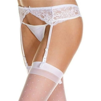 Women's Plus Size Lace Garter Belt with 6 Straps Metal Clip for Thigh High  Stockings