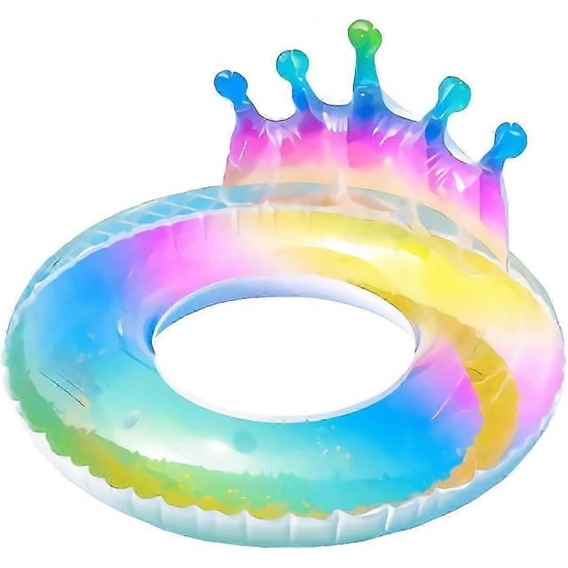 Shimmery Rainbow Sequins Swim Ring for Kids' Pool and Water Play_Perfect Gift