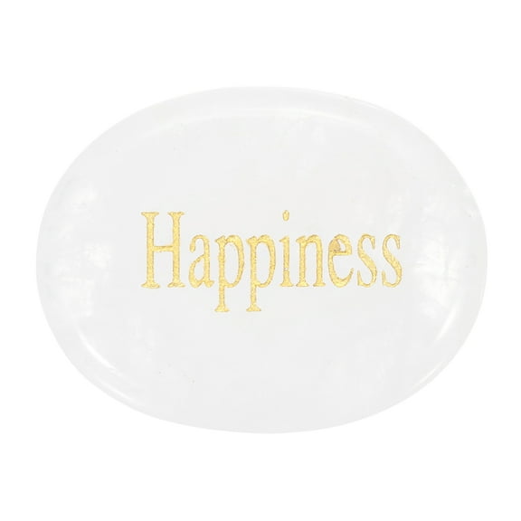 Uxcell Natural Thumb Worry Stone, 1.7"x1.3" Oval Crystal Stone with Inspirational Words, Pocket Rock Anxiety Crystals for Women Stress Gifts Meditation, Crystal White(Style 3)