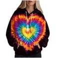 thumbnail image 5 of Godom Women's Hoodies Long Sleeve Sweatshirts Drawstring Pullover Tops with Pocket Casual Tiedye Gradient Print Hooded, 5 of 6