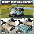 thumbnail image 4 of Renewold Golf Cart Seat Protector Sweat Absorption Comfort Golf Cart Seat Towel Blanket with Pockets Universal Fits for 2 Person Club Car, 52" x 32", Marble Teal Gold, 4 of 7