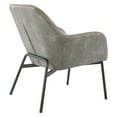 thumbnail image 4 of Brooks Accent Chair in Gray Faux Leather with Gold Stitch and Black Legs, 4 of 8