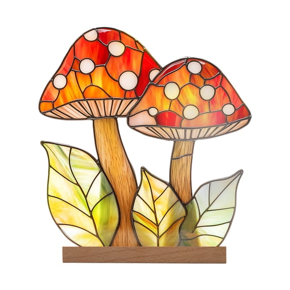 2D Acrylic Floral Decor With Stained Glass Design Elegant Desktop Accent For Tabletop Display And Floral-Inspired Home Decoration