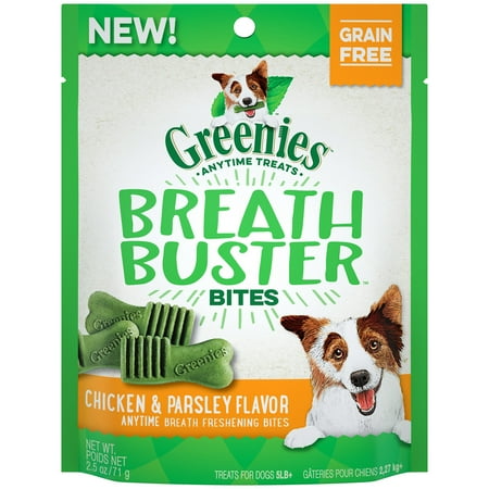Greenies Breath Buster Bites Dog Treats, Chicken & Parsley Flavor, 2.5 oz. Pack