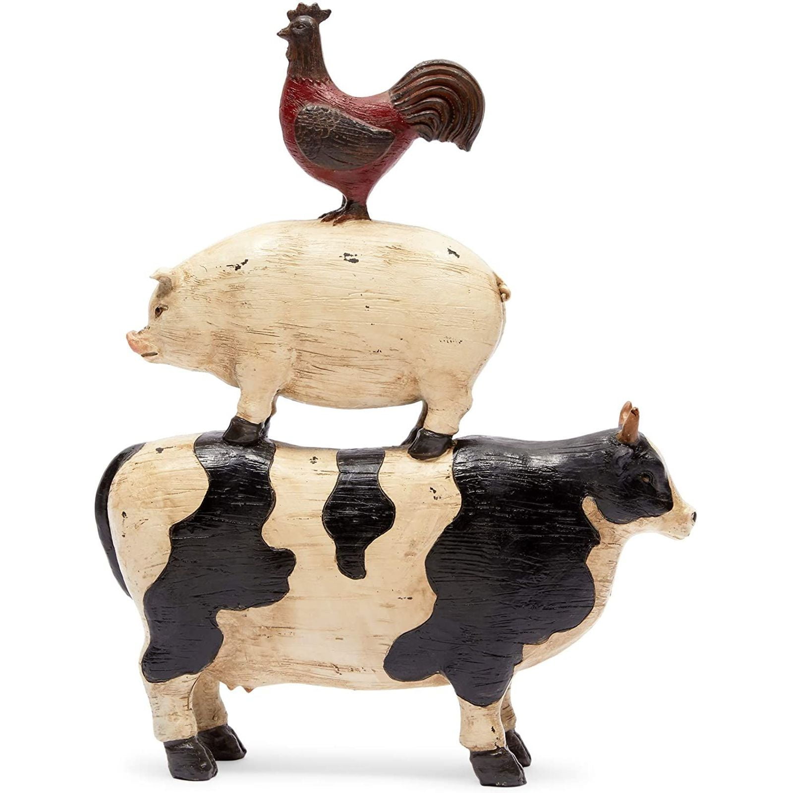 Cow Cute Miniature Ceramic Handcraft Figurine Farm Animal Painted Decor 