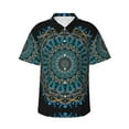 thumbnail image 2 of Picia Mandala Gentle Cotton Regular Fit Short Sleeve Casual Hawaiian Shirt for Men-Large, 2 of 9