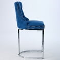 thumbnail image 5 of MIKIBAMA Counter Height Barstools Set of 2, Modern Velvet Tufted Fabric with Backs, Blue, 5 of 11