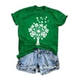 thumbnail image 2 of Uootdi Hauts pour Femmes Manches Courtes Col Rond Imprimé Graphique Fête de la Saint-Patrick Sorties de Festival Escapades de Fin de Semaine T-Shirts Décontractés Cadeau, 2 of 7