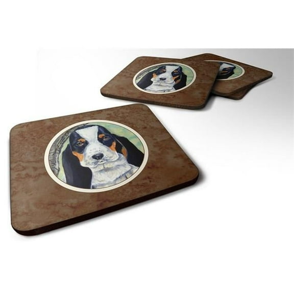 Basset Hound on the Branch Foam Coaster, Set of 4