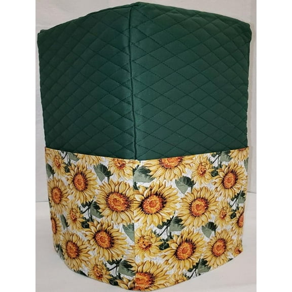 Quilted Harvest Sunflowers Coffee Maker Cover by Penny's Needful Things (Hunter Green)