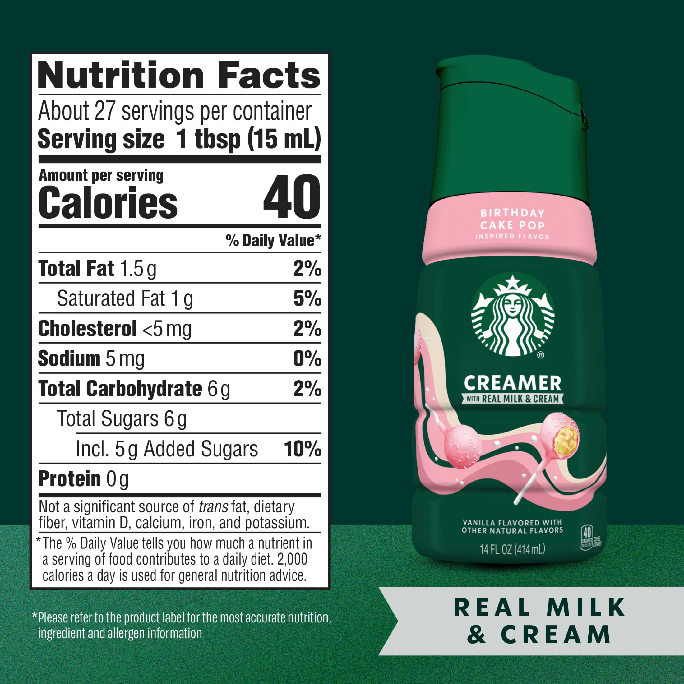 Starbucks Birthday Cake Pop Flavored Coffee Creamer, Liquid Creamer, Dairy Creamer 14 fl oz