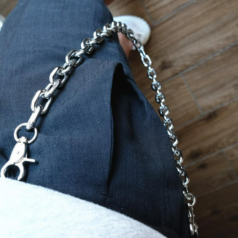 Men Women Silver Metal Wallet Chain Jeans Biker Rocker Biker Thick Chunky  Links 