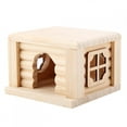 thumbnail image 4 of 1 caseta de madera natural para hámster, cabaña plana para ratas, jaula para ratones, juguetes para mascotas pequeñas., 4 of 12