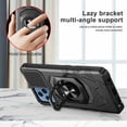 thumbnail image 3 of Compatible for T-Mobile REVVL 6 5G Case with Tempered Glass Screen Protector [Military Grade] Ring Car Magnetic Mount Kickstand Shockproof Phone Cover - Black, 3 of 7