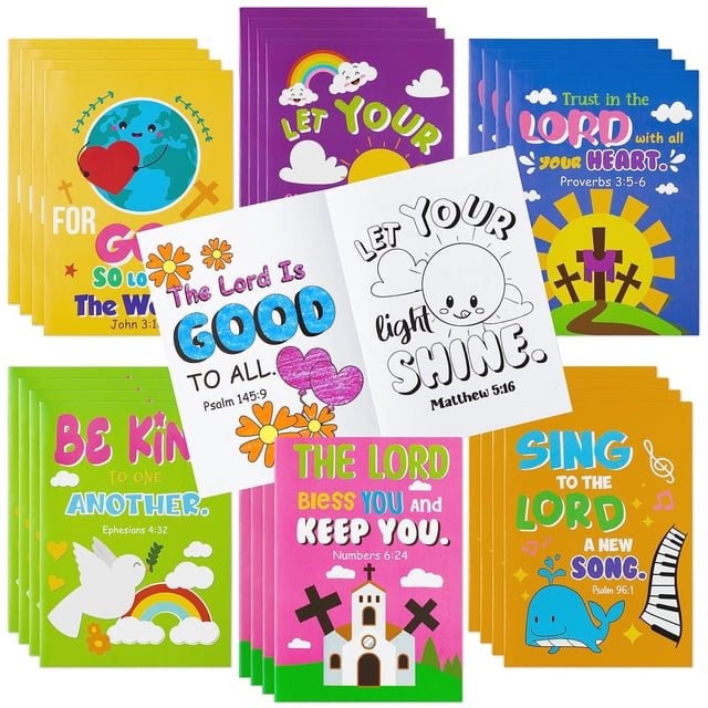 Libros para colorear con tema religioso bíblico Dvbonike para niños x24