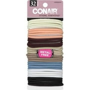 Conair Styling Essentials Natural Metal Free Elastics, 32 Pack
