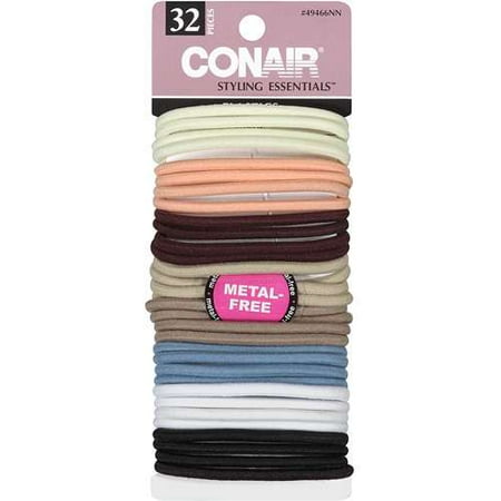 Conair Styling Essentials Natural Metal Free Elastics, 32 Pack