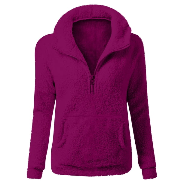 Puntoco - Abrigo con capucha para mujer, abrigo de invierno con cremallera de lana cálida, abrigo de algodón, prendas de vestir Puntoco Puntoco-5117