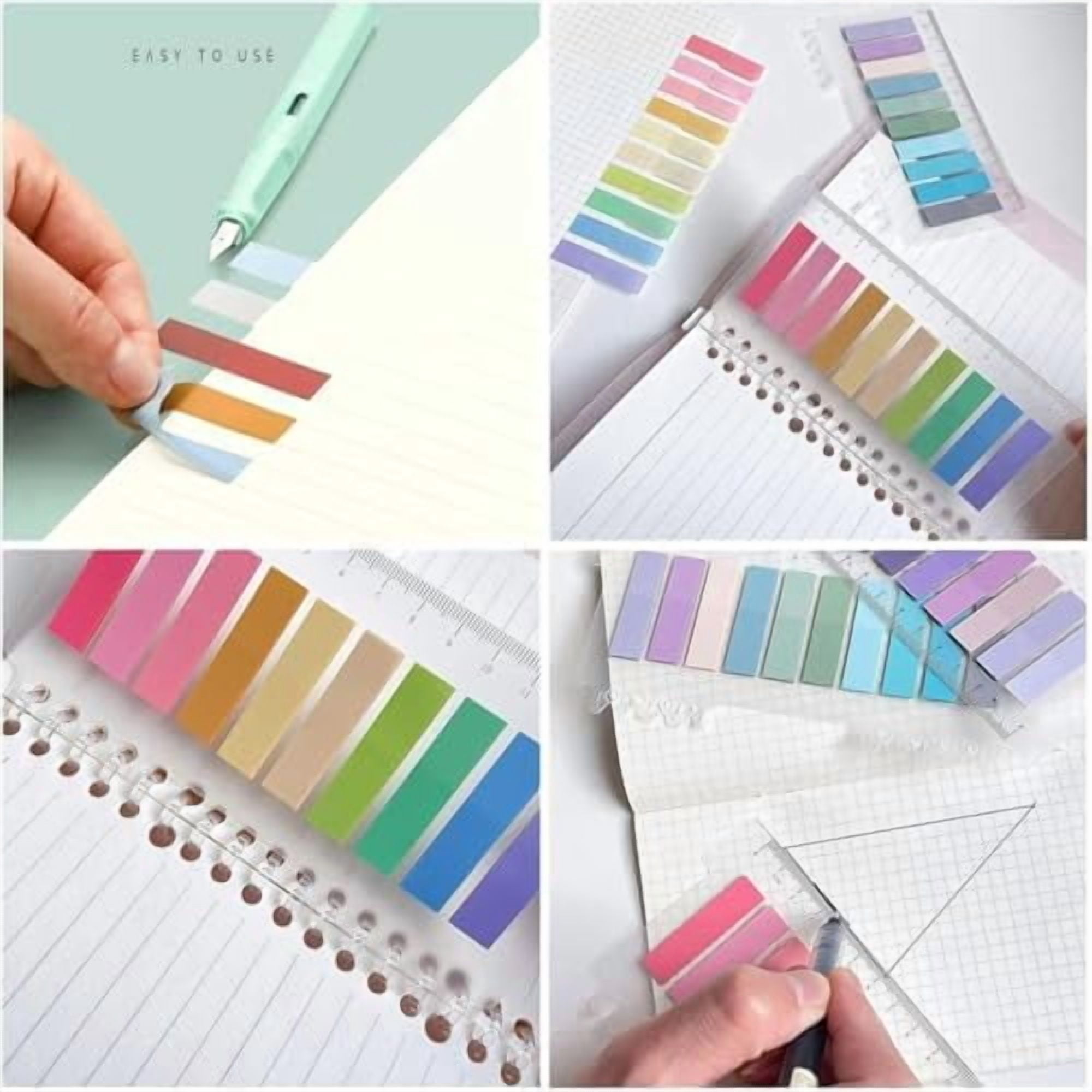 YNGLLC 3600pcs Book Tabs,Writable Translucent Tabs for Annotating Books,Transparent Sticky Notes Page Markers for Notebooks, Writable and Repositionable Book Flags Strip Index Tabs