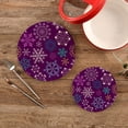 thumbnail image 2 of Table Trivets for Hot Dishes Colorful Snowflake Round Trivet Mat 2PCS Kitchen Potholders Heat Resistant Pot Holder for Bowl Teapot Home Decor Gifts, 2 of 7