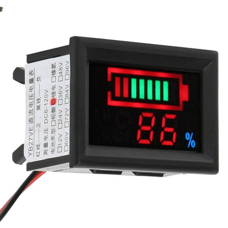 

Battery Monitor Battery Meter Digital LED For Scooters Motorcycles Lithium Battery 24V