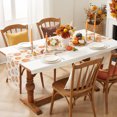 thumbnail image 3 of Orange White Pumpkin Table Runner - 48 Inch Long Fall Thanksgiving Harvest Country Cotton and Linen Blended Dress Scarves Farmhouse Table Runner for Kitchen Dining, Coffee Table, 13" x 48", 3 of 8