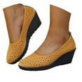 thumbnail image 3 of Casual On Shoes for Women with Memory Foam Comfort Women's Casual Shoes Fashion Hollow Out Wedge Heel Comfortable On Ladies Loafers For Daily Wear With Jeans, 3 of 9