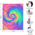 thumbnail image 4 of Rainbow Tie Dye Spiral Pattern Blanket,Comfortable Soft Flannel Throw Blanket,All Season,Warm Lightweight Blankets for Sofa Bed Couch Living Room Chair,30"x40", 4 of 4