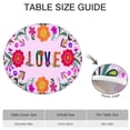 thumbnail image 6 of Stretch Fit Round Tablecloth with Floral Bohemian Pattern, Elastic Hem for 38"-42" Tables, 44" Easy Clean Cover for Party Decor, 6 of 7