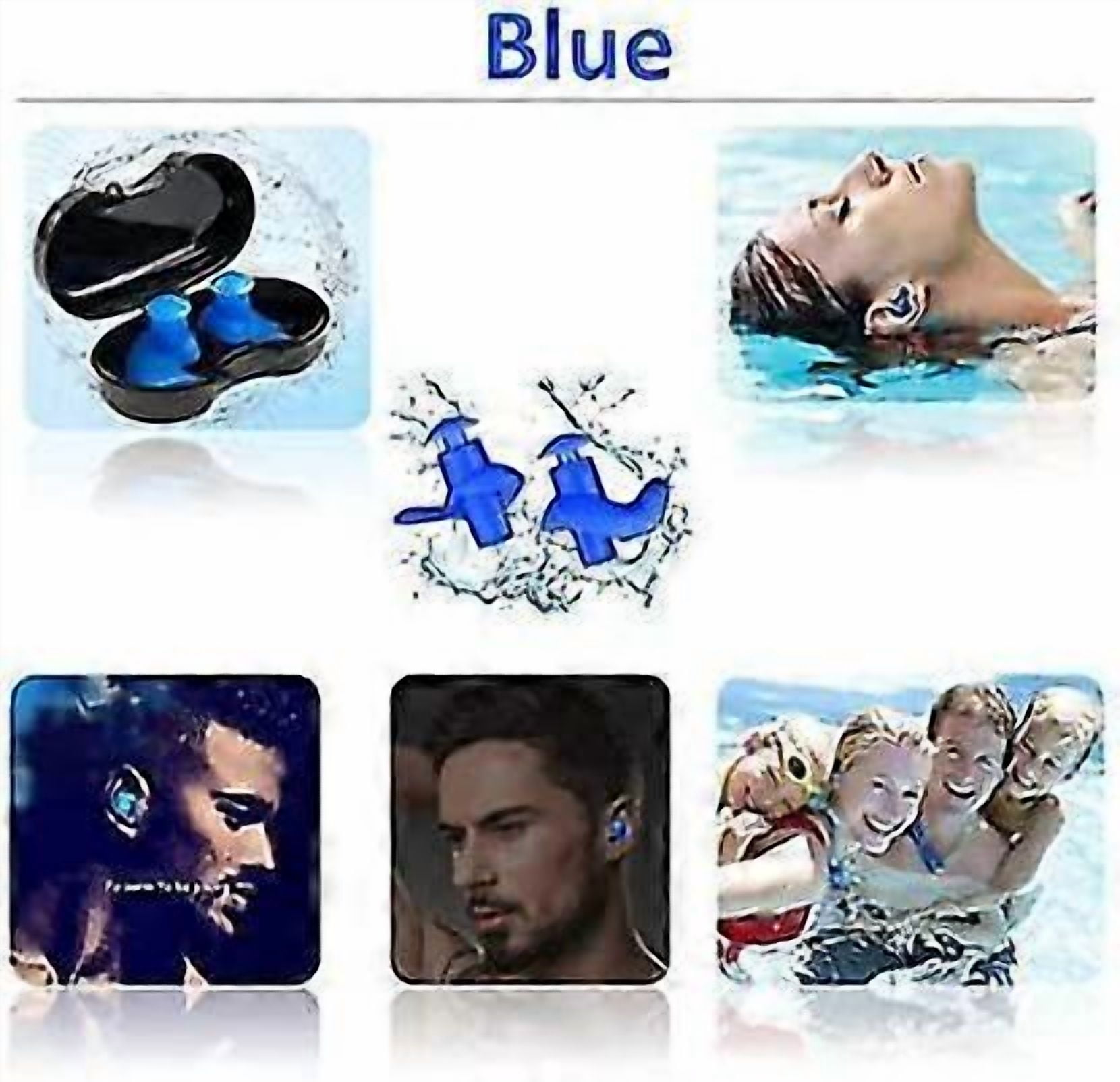 Swimming Ear Plugs,5-pairs Packwaterproof Reusable Silicone Swimming Earplugs For Swimming Showering Bathing Surfing Snorkeling And Other Water Sports