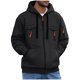 thumbnail image 2 of pstuiky Camisas casuales de manga larga para hombre, Cárdigan de manga larga con capucha y cremallera de color liso para hombre con múltiples bolsillos Tops de hombre m, 2 of 7