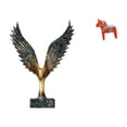 thumbnail image 1 of Estatua de la casa,Estatua de ala hecha a mano,artesanía de resina para cafetería,Figura de escritorio,Estatua de caballo tradicional sueca hecha a mano,Figura creativa del caballo Dalecarliano, 1 of 8