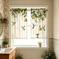 thumbnail image 5 of Lemon Hummingbird Print Semi Sheer Tier Curtains Set of 2 27.56W x 39.37H Rod Pocket Light Filtering Curtains for Kitchen Bathroom, 5 of 6