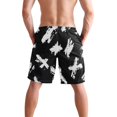 thumbnail image 3 of Dailycode Men's Quick Dry Swim Trunks Beach Shorts Casual Summer Board Shorts with Pockets, Hand Drawn Dot Art, 3 of 8