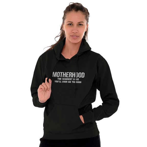 Funny Motherhood the Scariest Hood Hoodie Sweatshirt Women Brisco Brands S