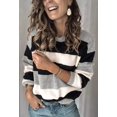 thumbnail image 3 of Pulls Décontractés Manches Longues Col Rond Couleur Patchwork Pull Tops en Tricot, 3 of 7