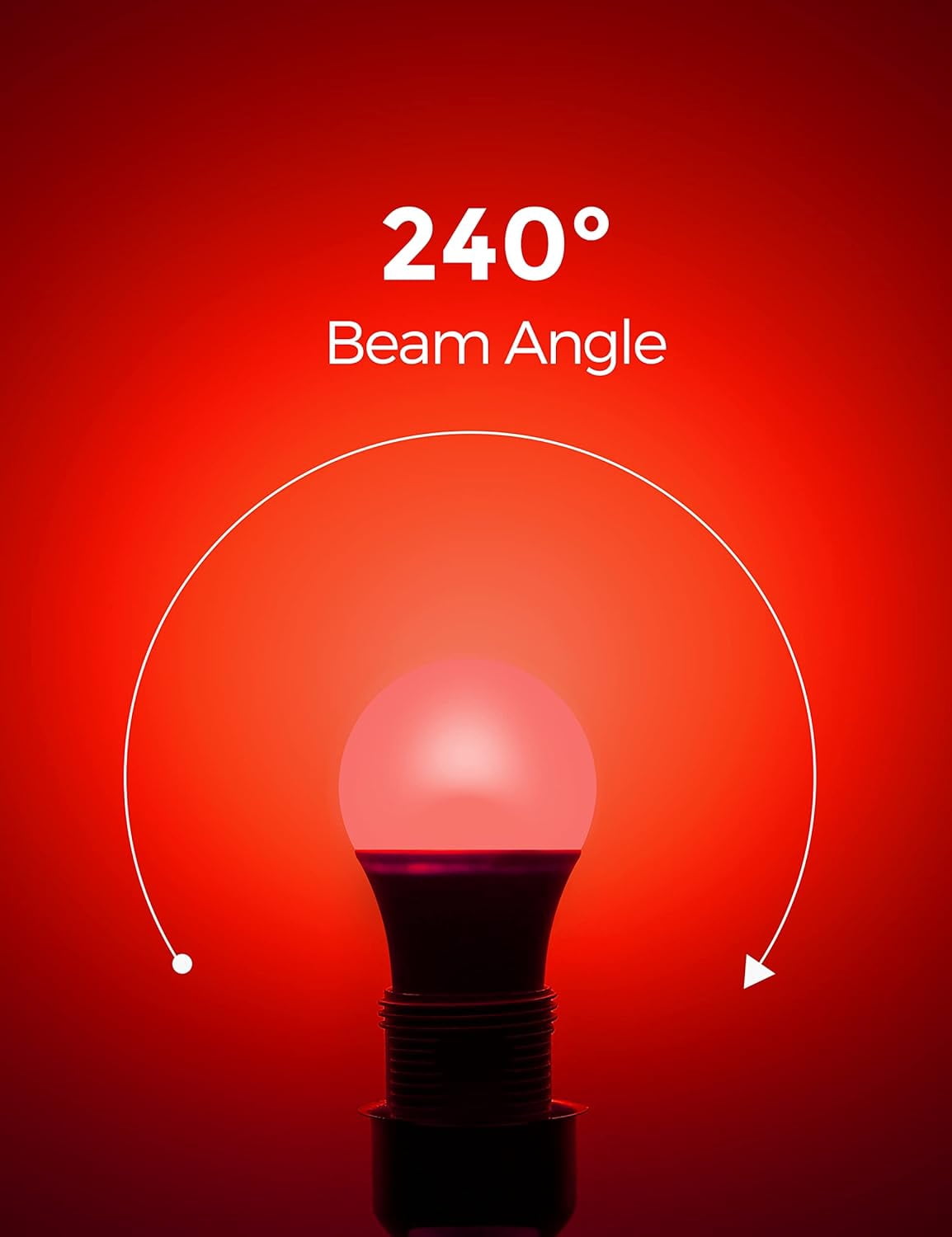 Red Light Bulbs [ 4 Pack] Christmas Light Bulbs 9W (60W Equivalent) A19 LED Red Light Bulb Indoor/Outdoor, E26 Base Non-Dimmable,720LM Porch Light for Christmas Day Decorations