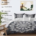 Abstract Flowers Ethnic Comforter Set Full Size, Blue Wood Grain Soft ...