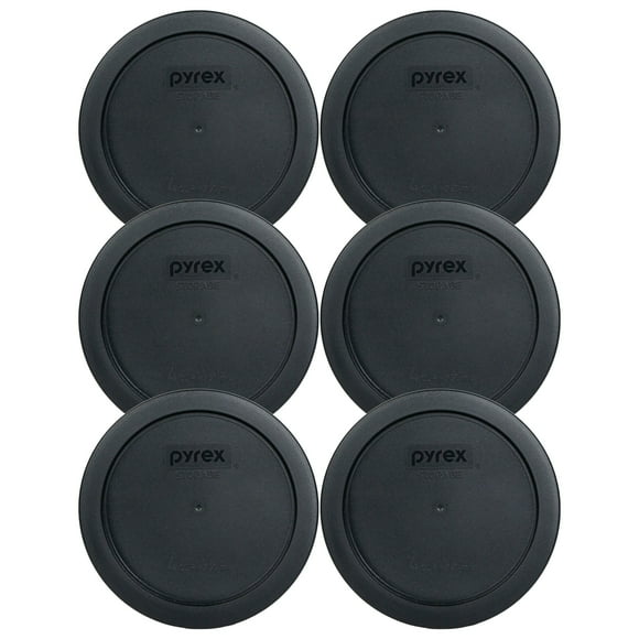 Pyrex 7201-Pc 4 cup Round Storage cover for glass Bowls (6, Black)