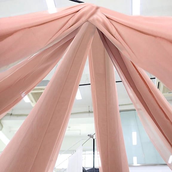 Balsa Circle Dusty Rose 30 feet Premium Sheer Voile Ceiling Draping Panel Wedding Party Decorations