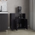 thumbnail image 4 of Cterwk 2 Doors Kitchen Cart with Microwave Shelf and 4 Wheels, Dark Brown, 4 of 8