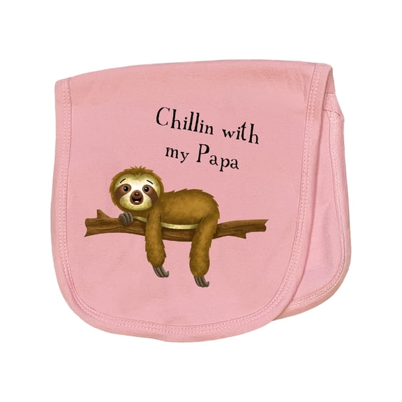 Inktastic Chillin with Papa Sloth Cute Baby Burp Cloth