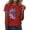 Red, variant on Xmyrz Women's Floral Tops Casual Little Daisy Pattern Print Short Sleeve Round Neck Tees Loose Summer Tshirts