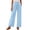 #05 Light Blue 【Mix & Match: Stock Up on Your Favorite Colors】, variant on Women's High Waist Paperbag Bow Wide Leg Pants, Drawstring Flowy Pocket Polyester Trousers, Soft Airy Casual Bottoms for Vacation Social Gatherings Daily | TruHer,Beige L