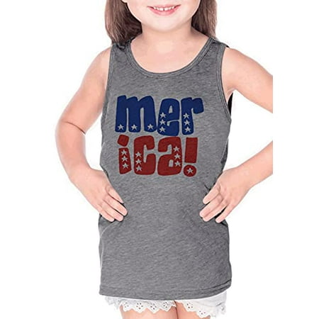 

7 ate 9 Apparel Kids 4th of July America Grey Tank Top