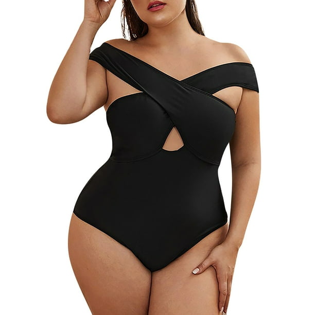 adviicd One Piece Bathing Suit V Neck One Piece Swimsuits with Ruching  Bathing Suits Tummy Control Beach Swimwear for Women Black,XXXL 