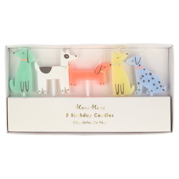 Candles Meri Meri Dog, paquete de 5 unidades, para magdalenas o tartas