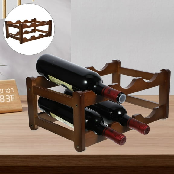 FESTFENDS Space Saving Design Wine Rack Coffee Bamboo 1 Set