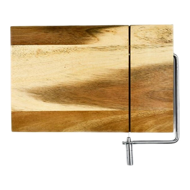 Tabla de cortar mantequilla y queso de madera dos en uno para carnes, pan y postres. Madera de acacia