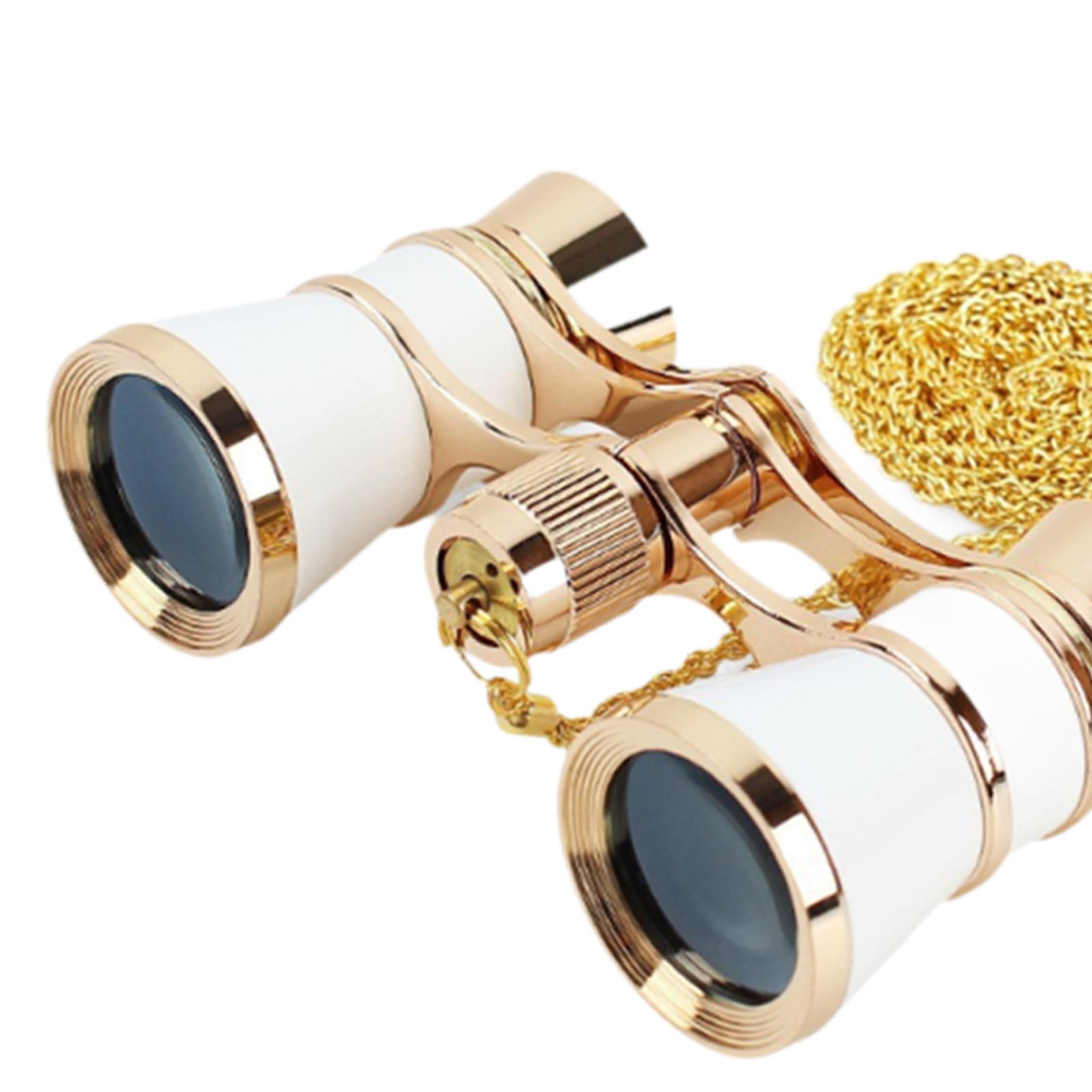 Wzmzjy 3x25 Theater Binoculars Multifunctional Telescope for Travel Musical Concert White